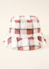 Plaid Fuzzy Bucket Hat Sai Feel